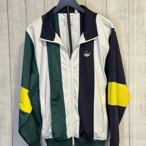 Adidas Originals Men's Bailer Track Top Jacket Navy White Green Yellow Retro Med